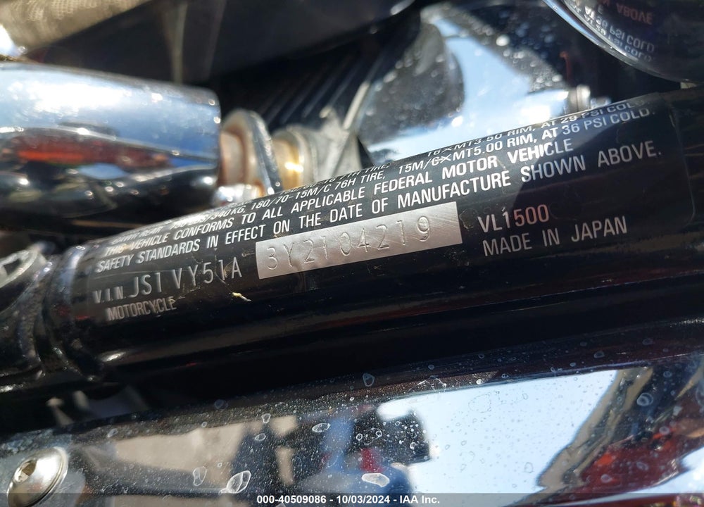2000 SUZUKI VL1500 VIN: JS1VY51A3Y2104219