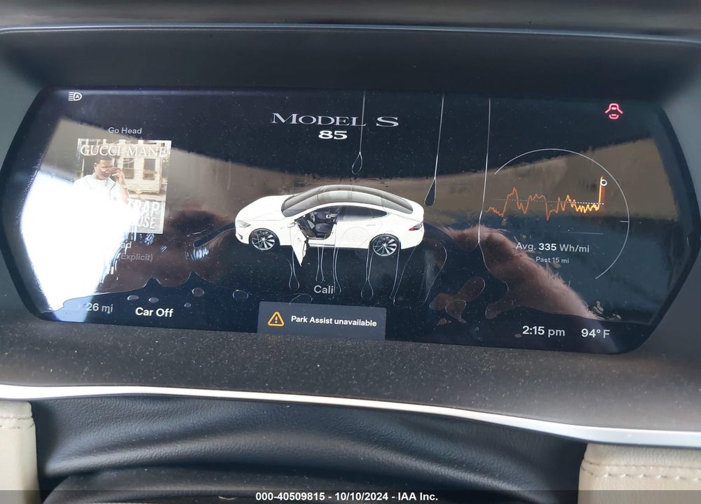 2014 TESLA MODEL S P85 VIN: 5YJSA1H10EFP53013