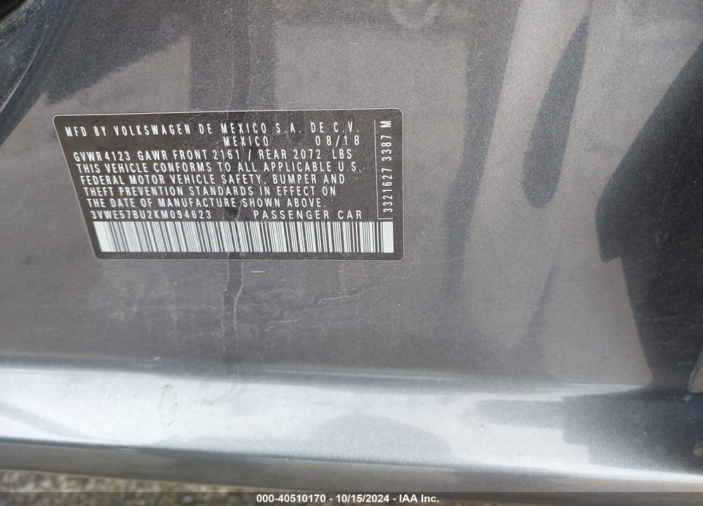 2019 VOLKSWAGEN JETTA 1.4T SEL VIN: 3VWE57BU2KM094623