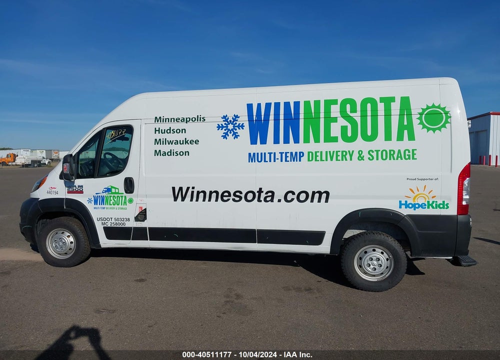 2022 RAM PROMASTER 2500 HIGH ROOF 159 WB VIN: 3C6LRVDG1NE134948