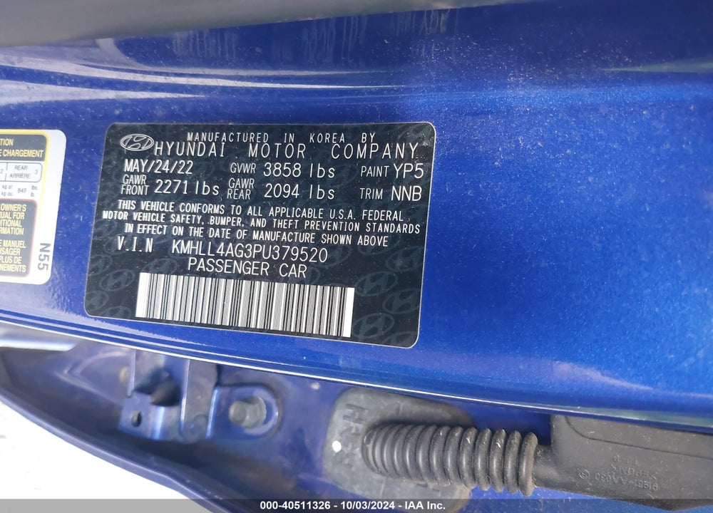 2023 HYUNDAI ELANTRA SE VIN: KMHLL4AG3PU379520