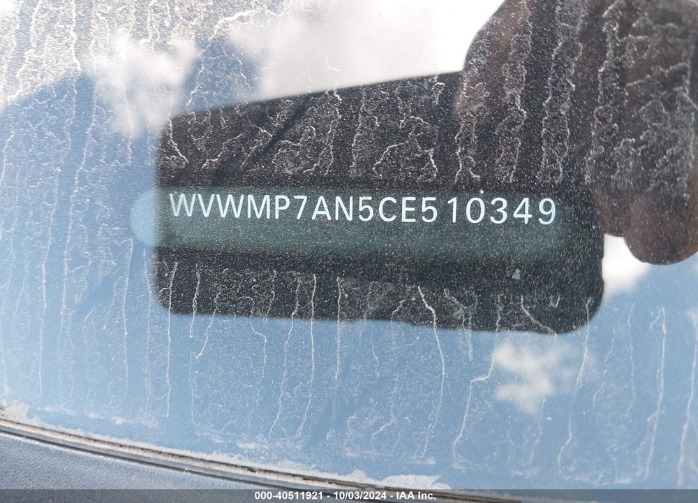 2012 VOLKSWAGEN CC SPORT VIN: WVWMP7AN5CE510349