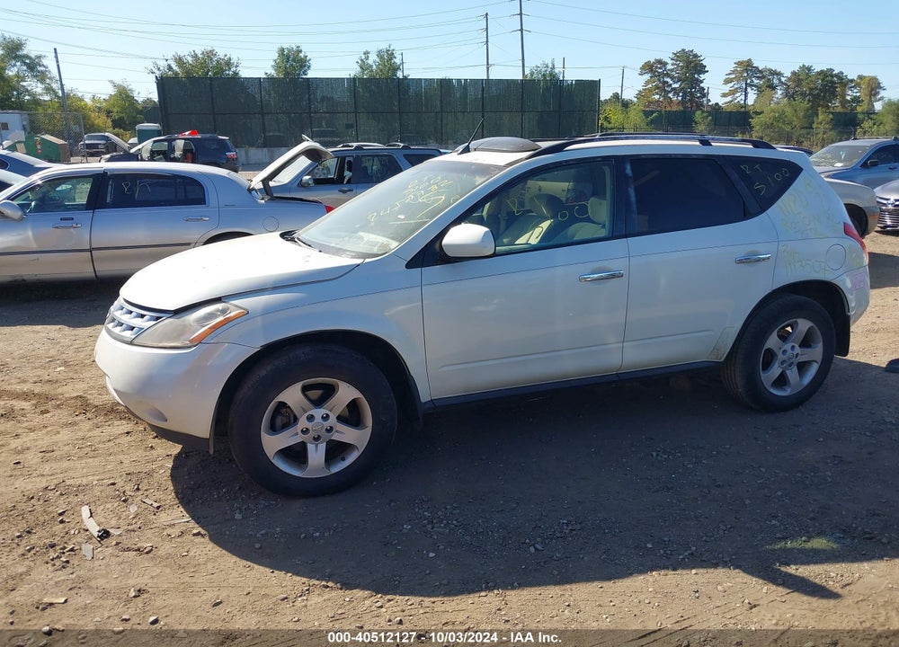 2003 NISSAN MURANO SL VIN: JN8AZ08W03W238472