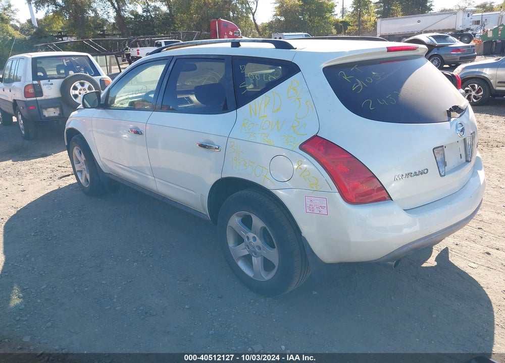 2003 NISSAN MURANO SL VIN: JN8AZ08W03W238472