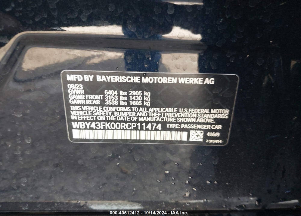 2024 BMW I5 M60 VIN: WBY43FK00RCP11474
