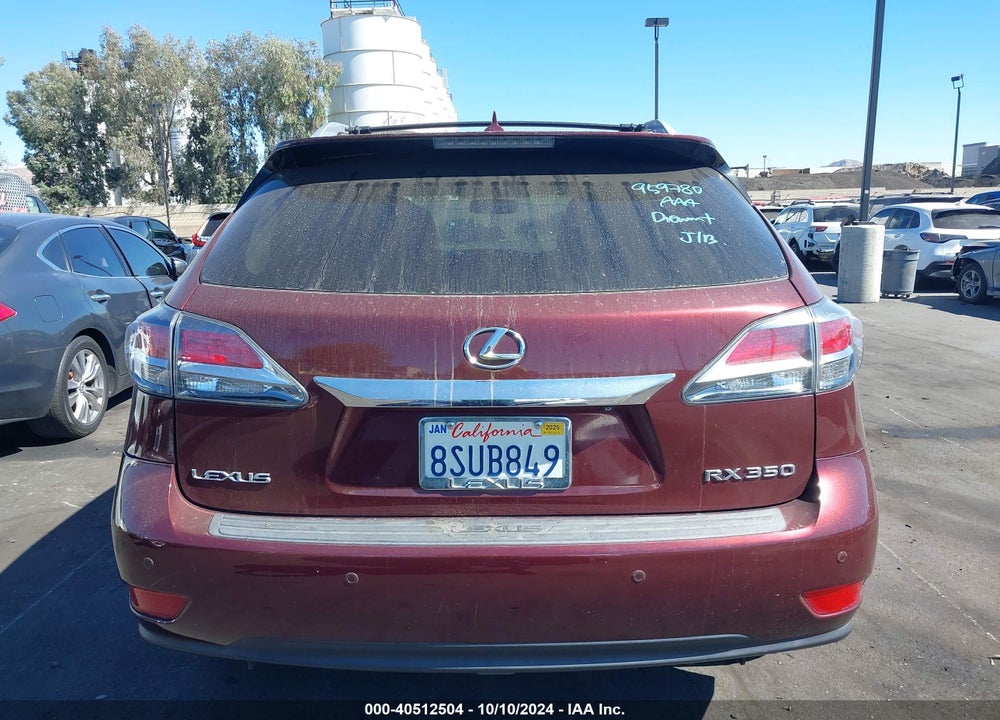 2013 LEXUS RX 350 VIN: 2T2ZK1BA6DC100902