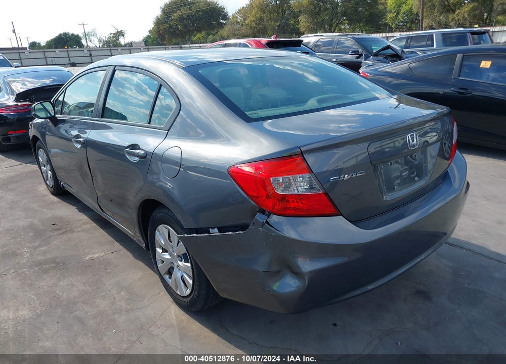 2012 HONDA CIVIC VIN: 19XFB2F52CE036724