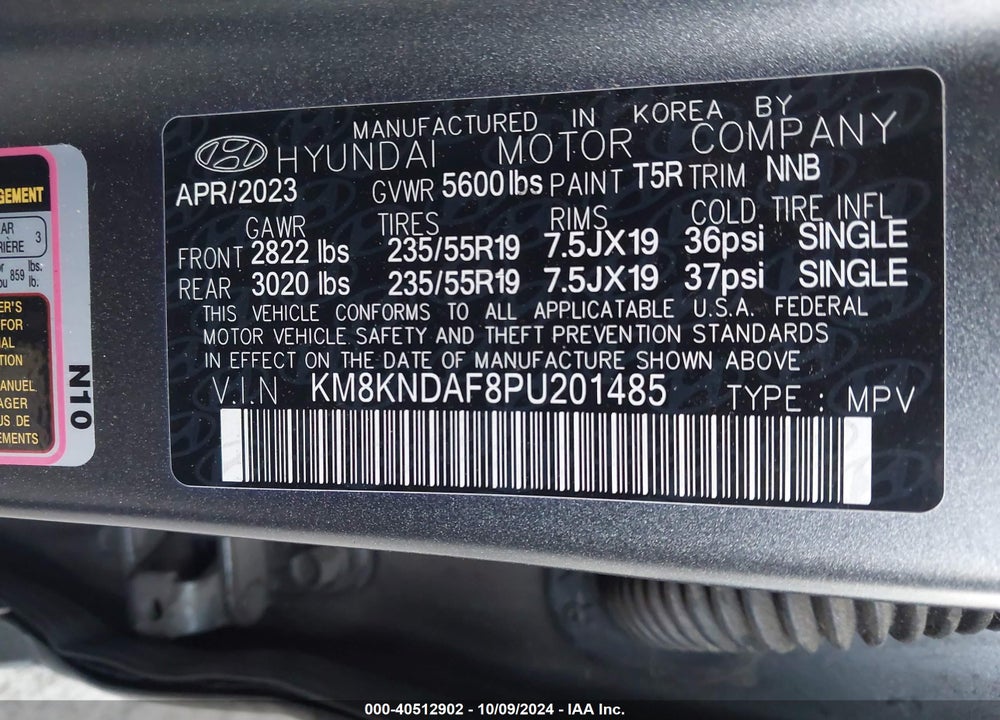 2023 HYUNDAI IONIQ 5 SEL VIN: KM8KNDAF8PU201485
