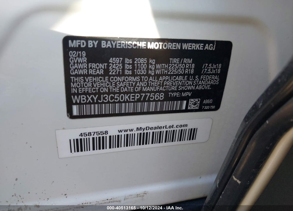 2019 BMW X2 SDRIVE28I VIN: WBXYJ3C50KEP77568