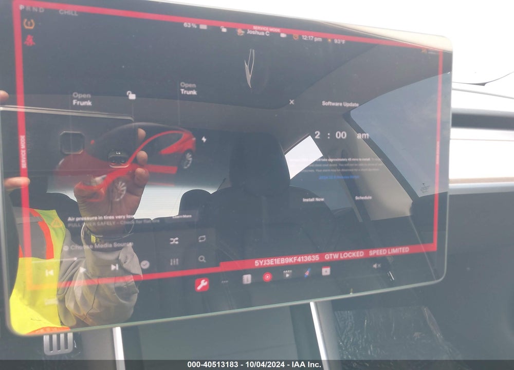 2019 TESLA MODEL 3 LONG RANGE/PERFORMANCE VIN: 5YJ3E1EB9KF413635
