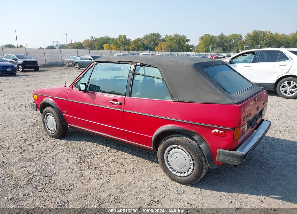 1987 VOLKSWAGEN CABRIOLET VIN: WVWCA0157HK009797
