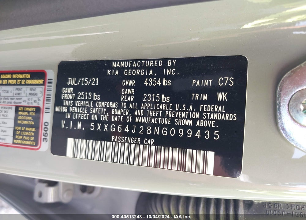 2022 KIA K5 GT LINE VIN: 5XXG64J28NG099435