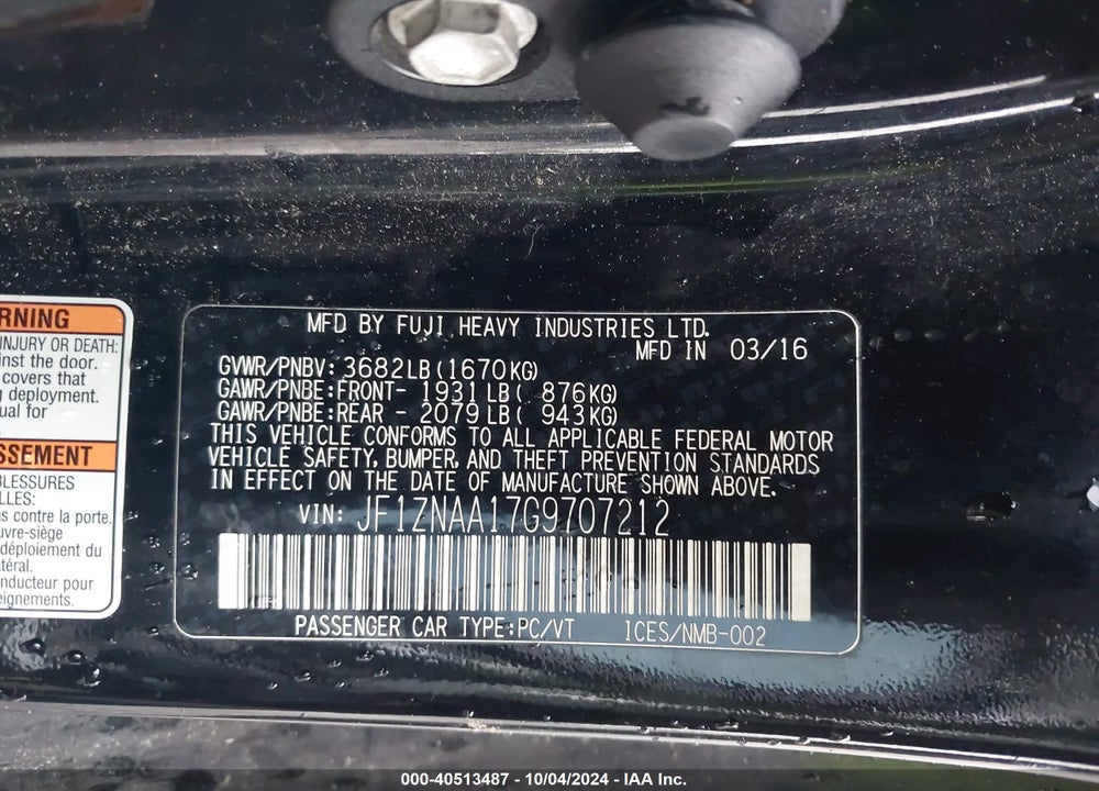2016 SCION FR-S VIN: JF1ZNAA17G9707212