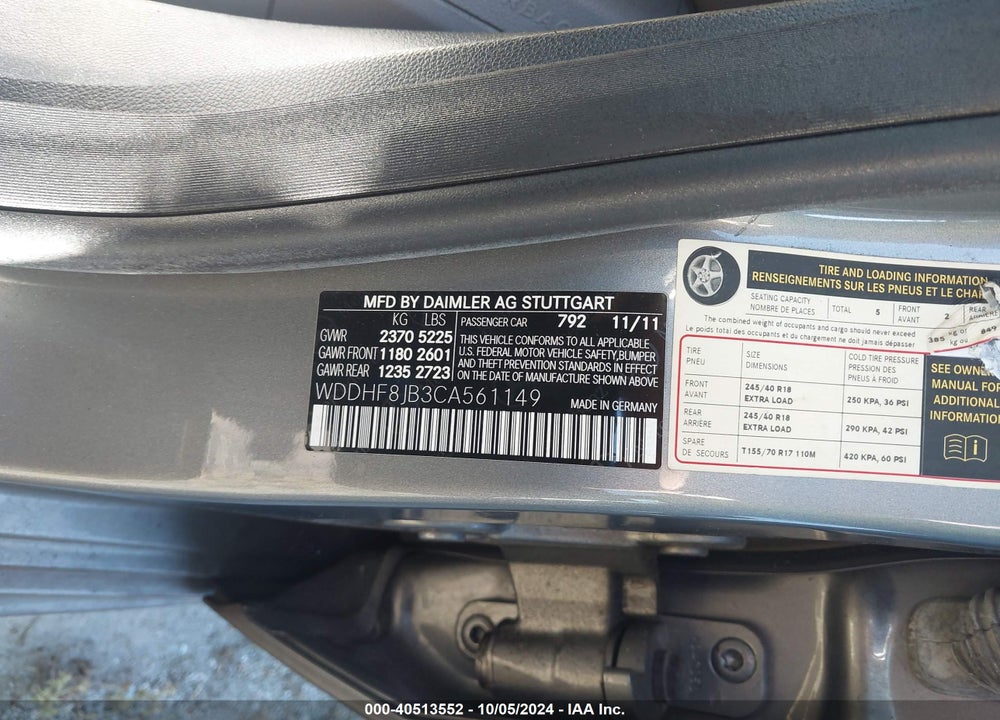 2012 MERCEDES-BENZ E 350 4MATIC VIN: WDDHF8JB3CA561149