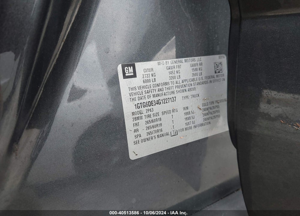 2016 GMC CANYON SLT VIN: 1GTG6DE34G1227137