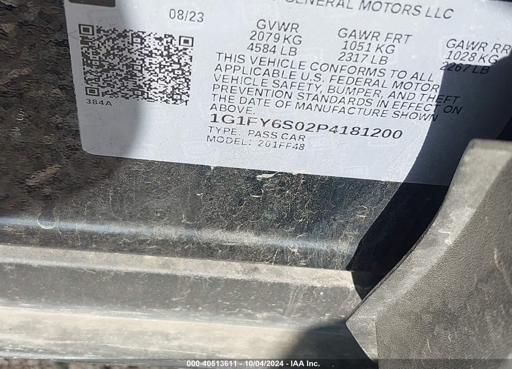 2023 CHEVROLET BOLT EUV FWD LT VIN: 1G1FY6S02P4181200