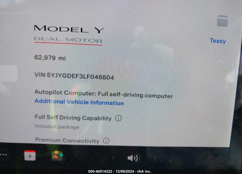 2020 TESLA MODEL Y LONG RANGE DUAL MOTOR ALL-WHEEL DRIVE/PERFORMANCE DUAL MOTOR ALL-WHEEL DRIVE VIN: 5YJYGDEF3LF046804