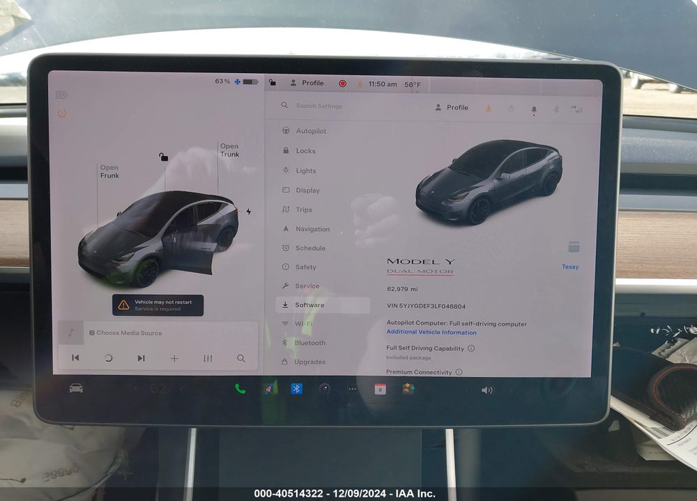 2020 TESLA MODEL Y LONG RANGE DUAL MOTOR ALL-WHEEL DRIVE/PERFORMANCE DUAL MOTOR ALL-WHEEL DRIVE VIN: 5YJYGDEF3LF046804