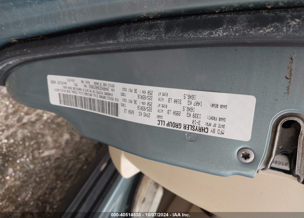 2010 CHRYSLER TOWN & COUNTRY LX VIN: 2A4RR4DE9AR239963