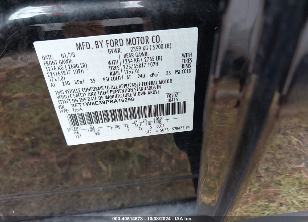 2023 FORD MAVERICK XL VIN: 3FTTW8E39PRA16298
