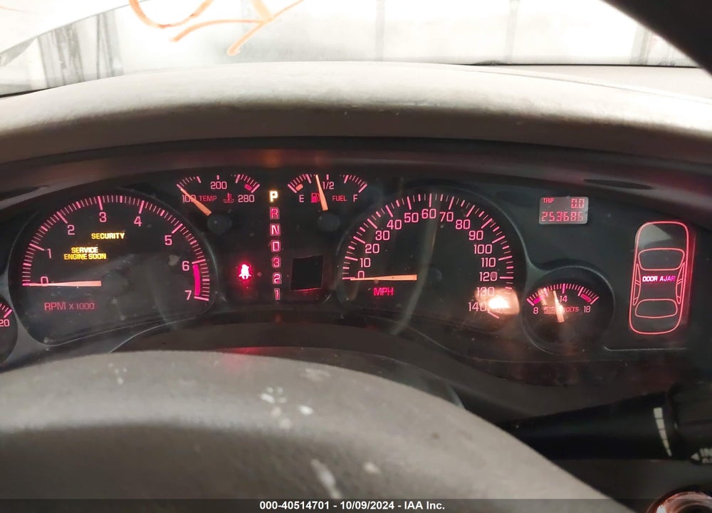 2002 PONTIAC BONNEVILLE VIN: 1G2HX54K524174752