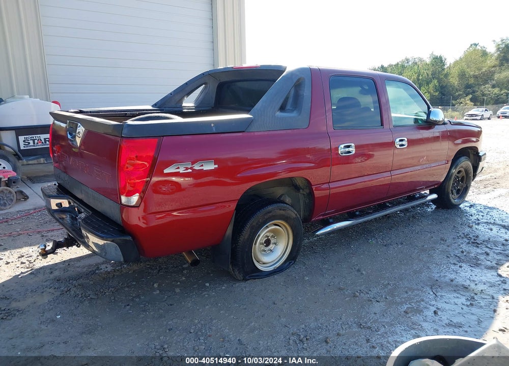 2004 CHEVROLET AVALANCHE 1500 VIN: 3GNEK12T34G136175