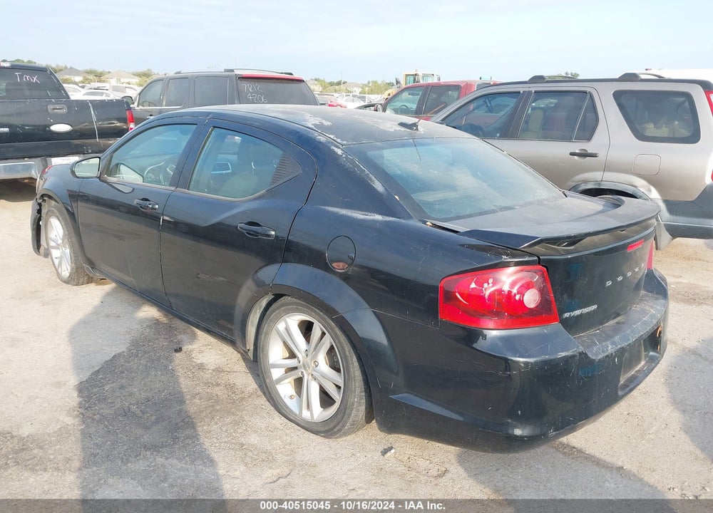 2012 DODGE AVENGER SXT PLUS VIN: 1C3CDZEG9CN260453