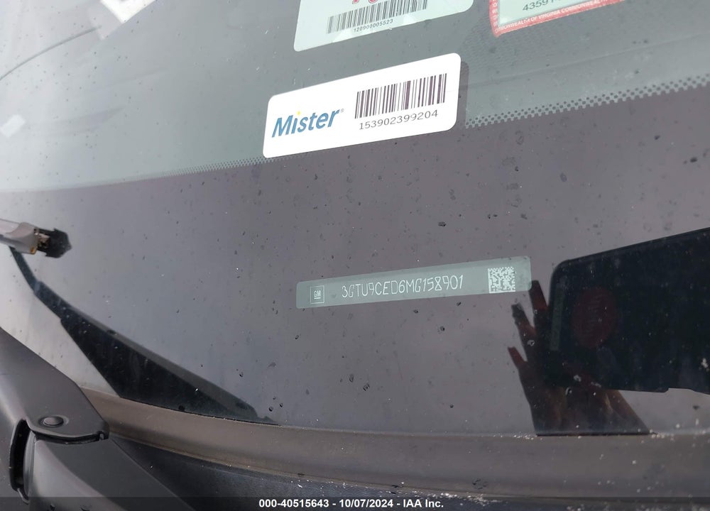 2021 GMC SIERRA 1500 4WD SHORT BOX ELEVATION/4WD STANDARD BOX ELEVATION VIN: 3GTU9CED6MG158901