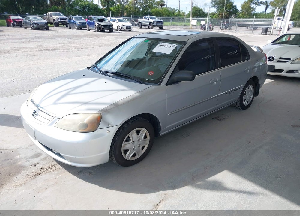 2001 HONDA CIVIC EX VIN: 1HGES26791L010835