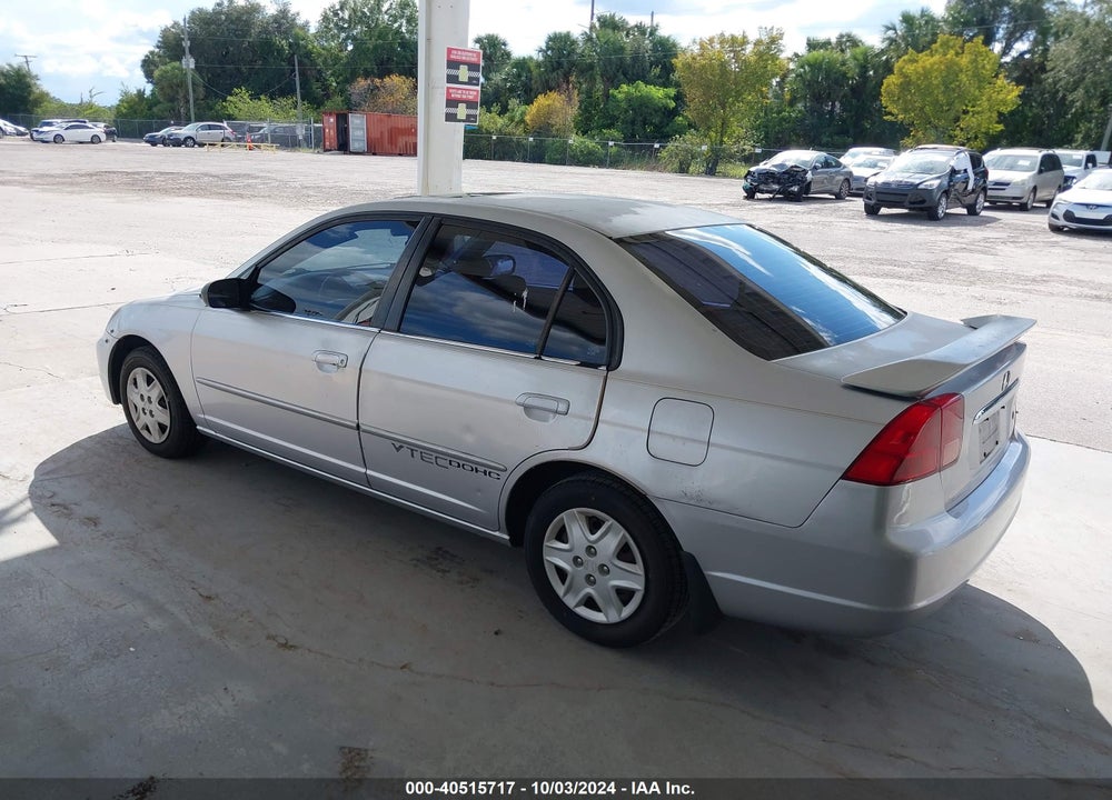 2001 HONDA CIVIC EX VIN: 1HGES26791L010835