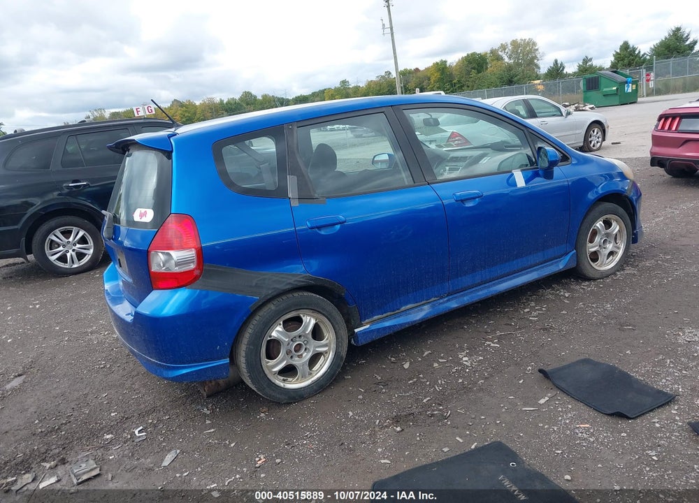 2007 HONDA FIT SPORT VIN: JHMGD37667S054138