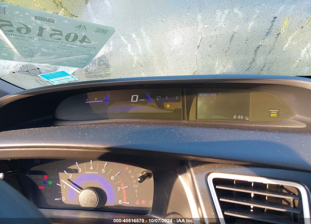 2013 HONDA CIVIC LX VIN: 19XFB2F51DE028678