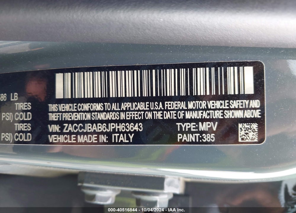 2018 JEEP RENEGADE SPORT 4X4 VIN: ZACCJBAB6JPH63643