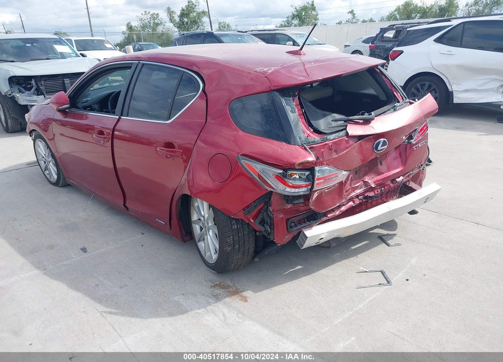2011 LEXUS CT 200H PREMIUM VIN: JTHKD5BH9B2039057