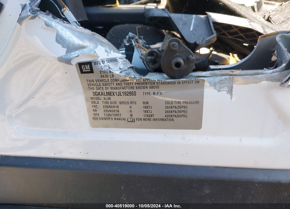 2018 GMC TERRAIN SLE VIN: 3GKALMEX1JL182860