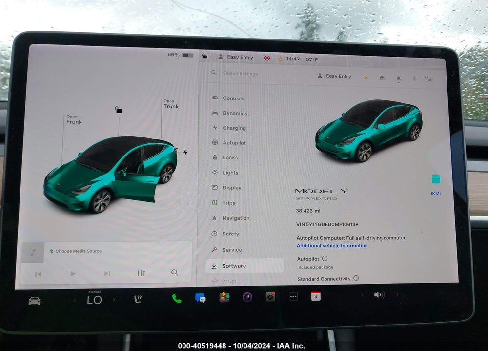 2021 TESLA MODEL Y STANDARD RANGE REAR-WHEEL DRIVE VIN: 5YJYGDED0MF106148