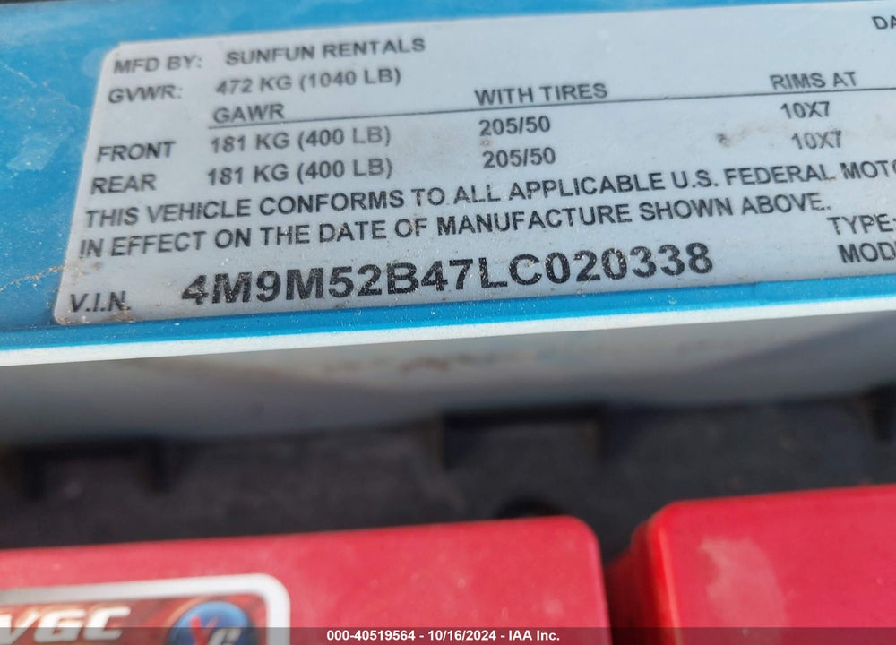 2020 ADVA LS VIN: 4M9M52B47LC020338
