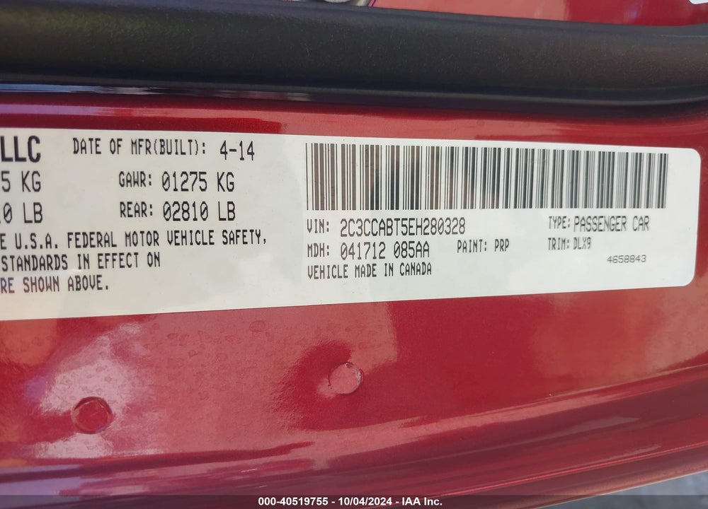 2014 CHRYSLER 300 300S VIN: 2C3CCABT5EH280328