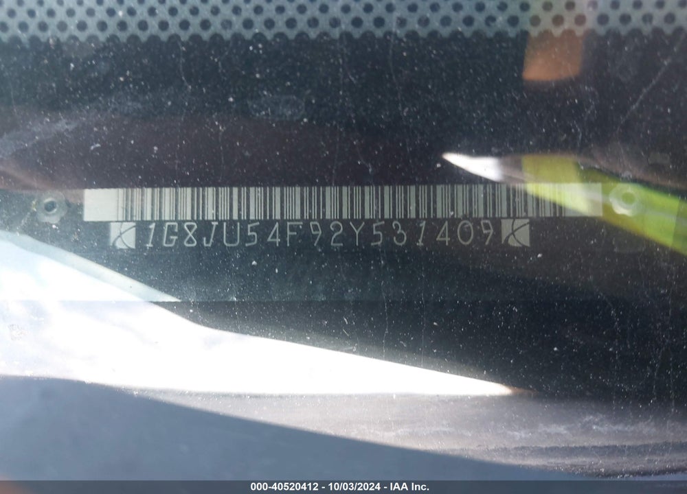 2002 SATURN L-SERIES L200 VIN: 1G8JU54F92Y531409