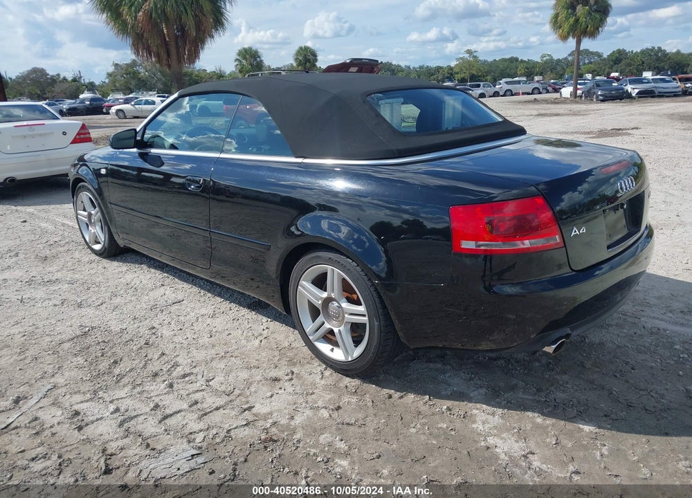 2007 AUDI A4 2.0T VIN: WAUAF48H87K034932