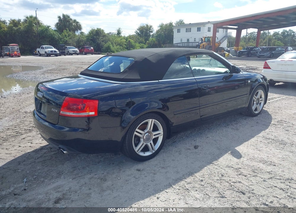 2007 AUDI A4 2.0T VIN: WAUAF48H87K034932