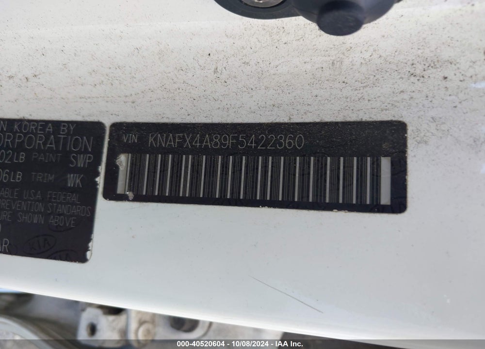 2015 KIA FORTE EX VIN: KNAFX4A89F5422360