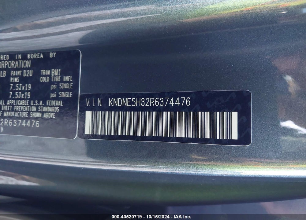 2024 KIA CARNIVAL MPV SX PRESTIGE VIN: KNDNE5H32R6374476