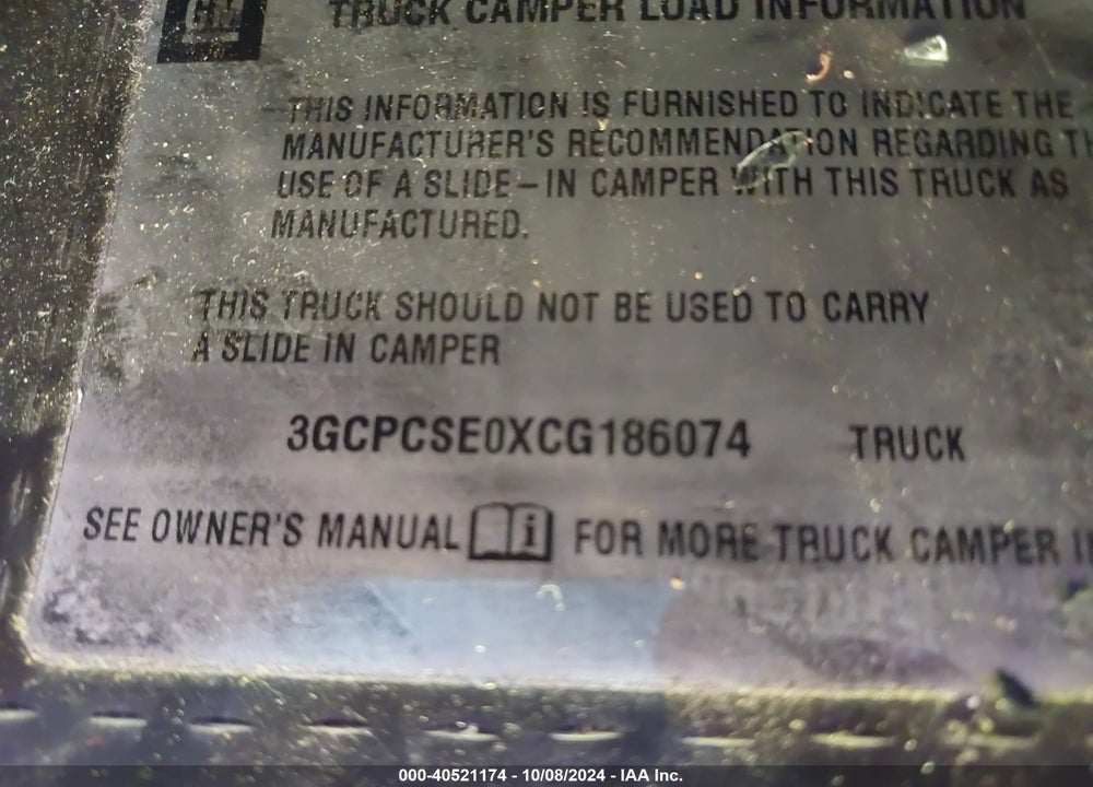2012 CHEVROLET SILVERADO 1500 LT VIN: 3GCPCSE0XCG186074
