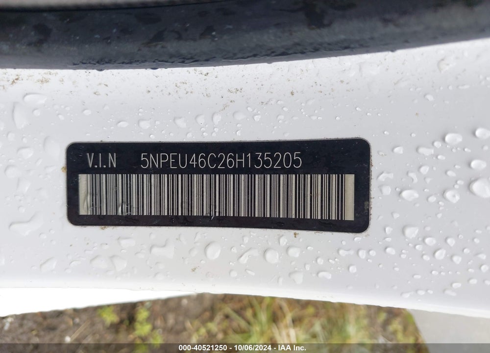 2006 HYUNDAI SONATA GLS VIN: 5NPEU46C26H135205