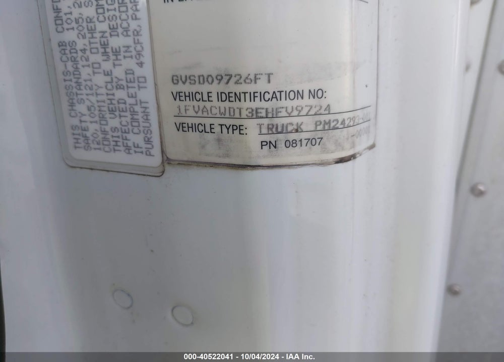 2014 FREIGHTLINER M2 106 MEDIUM DUTY VIN: 1FVACWDT3EHFV9724