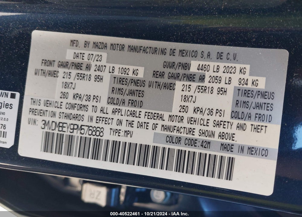 2023 MAZDA CX-30 2.5 TURBO PREMIUM PLUS VIN: 3MVDMBEY9PM576868