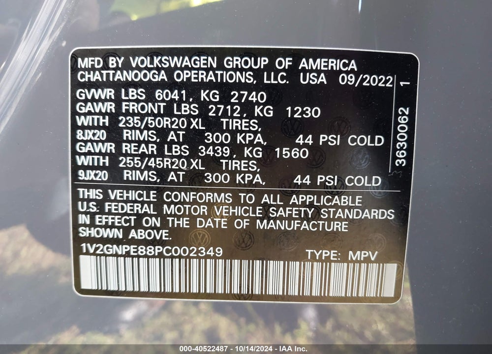 2023 VOLKSWAGEN ID.4 AWD PRO S/AWD PRO S PLUS VIN: 1V2GNPE88PC002349