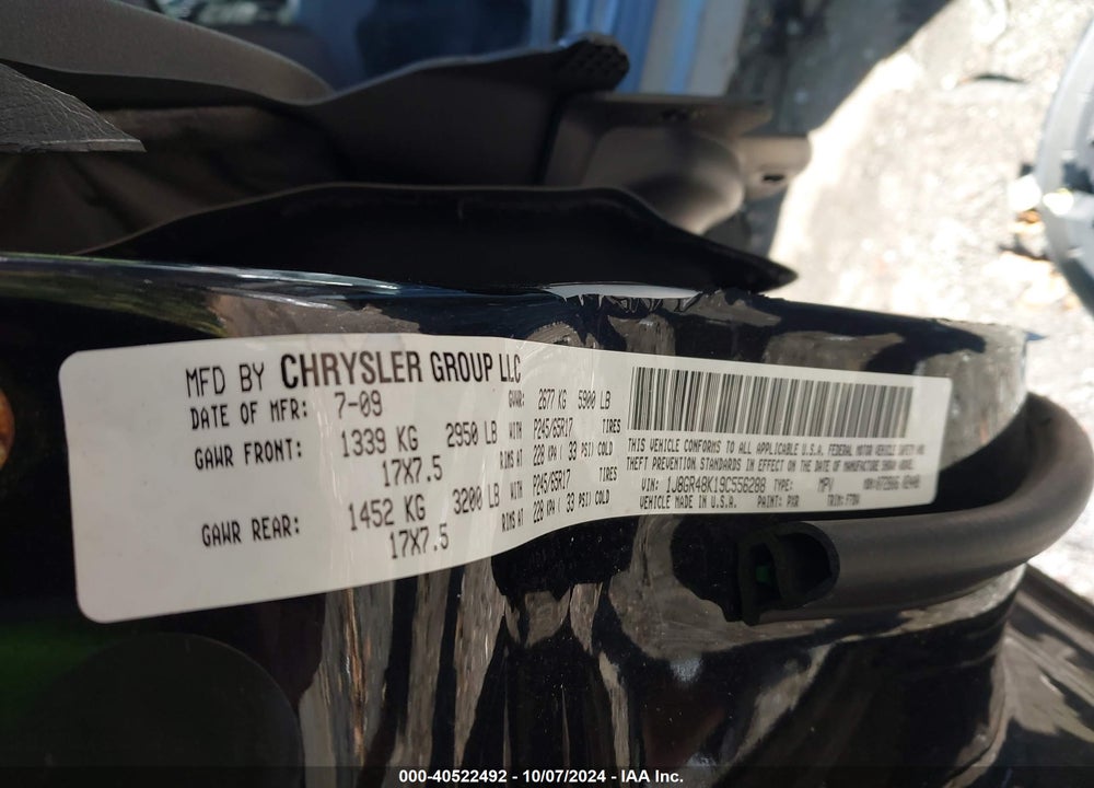 2009 JEEP GRAND CHEROKEE LAREDO VIN: 1J8GR48K19C556288