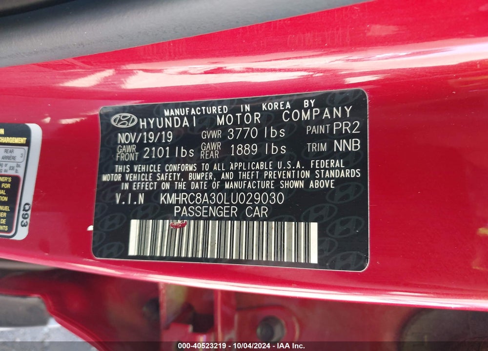2020 HYUNDAI VENUE SEL VIN: KMHRC8A30LU029030